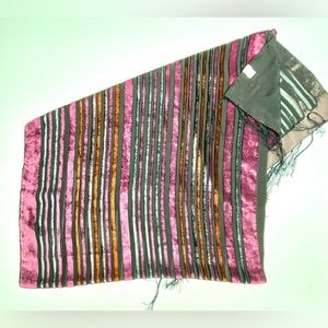 Striped Scarf ORNG/PNK/ BLK  *P1057